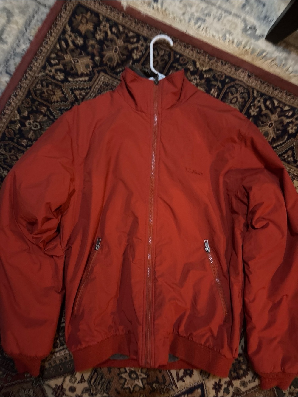 L.L. Bean Men's Orange-Red Windbreaker Jacket